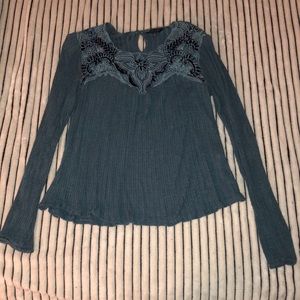 Velvet blue knit top from Lucky